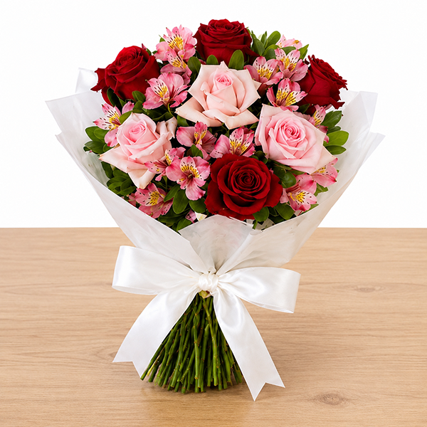 Buqu� de Rosas com Astrom�lias