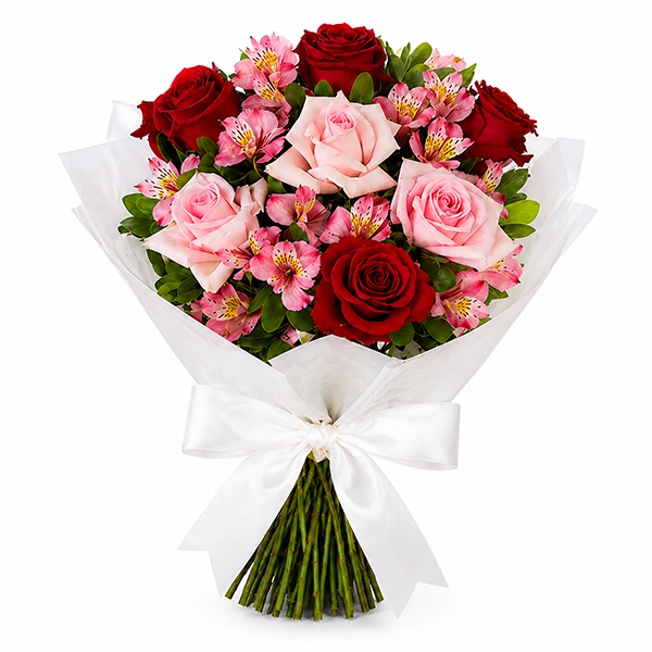 Buqu� de Rosas com Astrom�lias