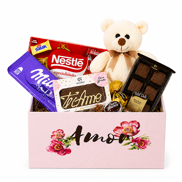 Cesta com Chocolates e Pel�cia Especial