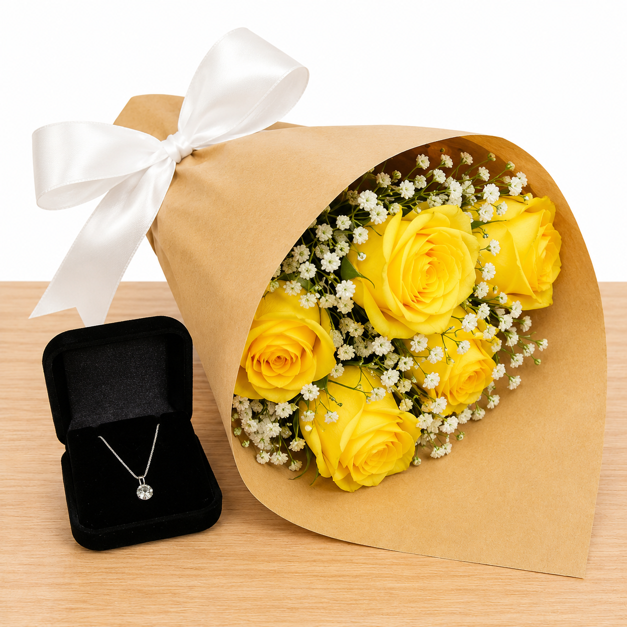 Buqu� de Rosas Amarelas com Joia