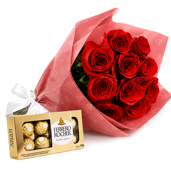 Buqu� de Rosas com Ferrero
