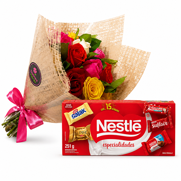 Buqu� Colorido e Chocolates